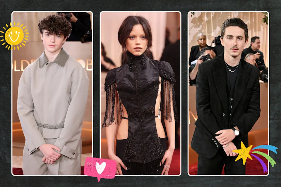 Owen Cooper, Jenna Ortega and Timothée Chalamet 