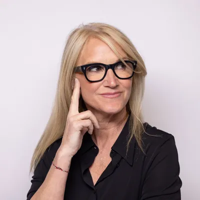 Mel Robbins in the studios of her production company, 143 Studios