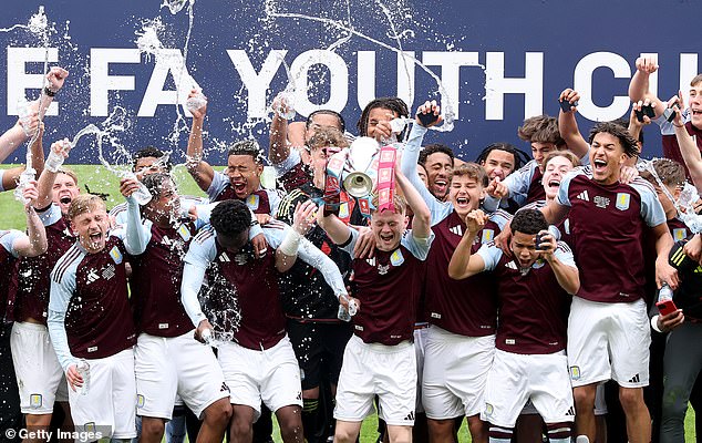Aston Villa lift the FA Youth Cup Trophy last season. Young players can be offered all sorts of incentives to switch clubs