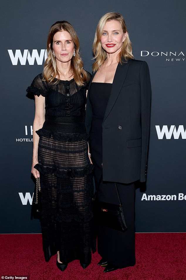 Cameron Diaz made a very rare red carpet appearance to support her longtime makeup artist Gucci Westman, who is being honored with WWD's Red Carpet Makeup Artist of the Year award