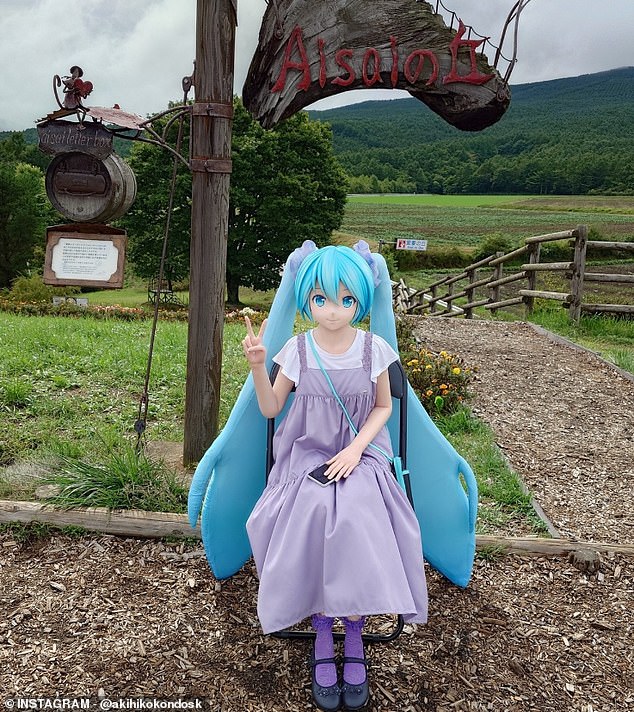Hatsune Miku, a 16-year-old, computer-synthesised pop singer with turquoise pigtails trailing down to her ankles. Photo courtesy of Akihiko Kondo/@akihikokondosk