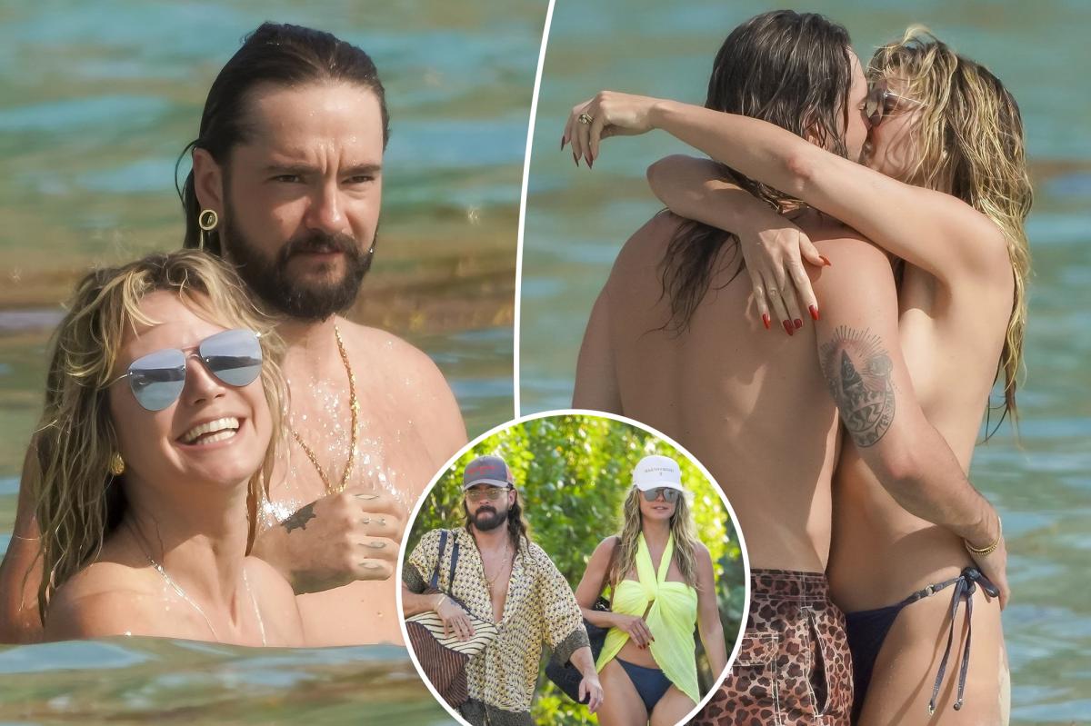 Heidi Klum still can't find her bikini top while on vacation with husband Tom Kaulitz in St. Barts