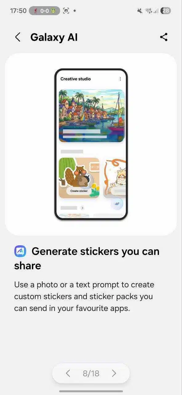 Galaxy AI custom sticker packs One UI 8.5