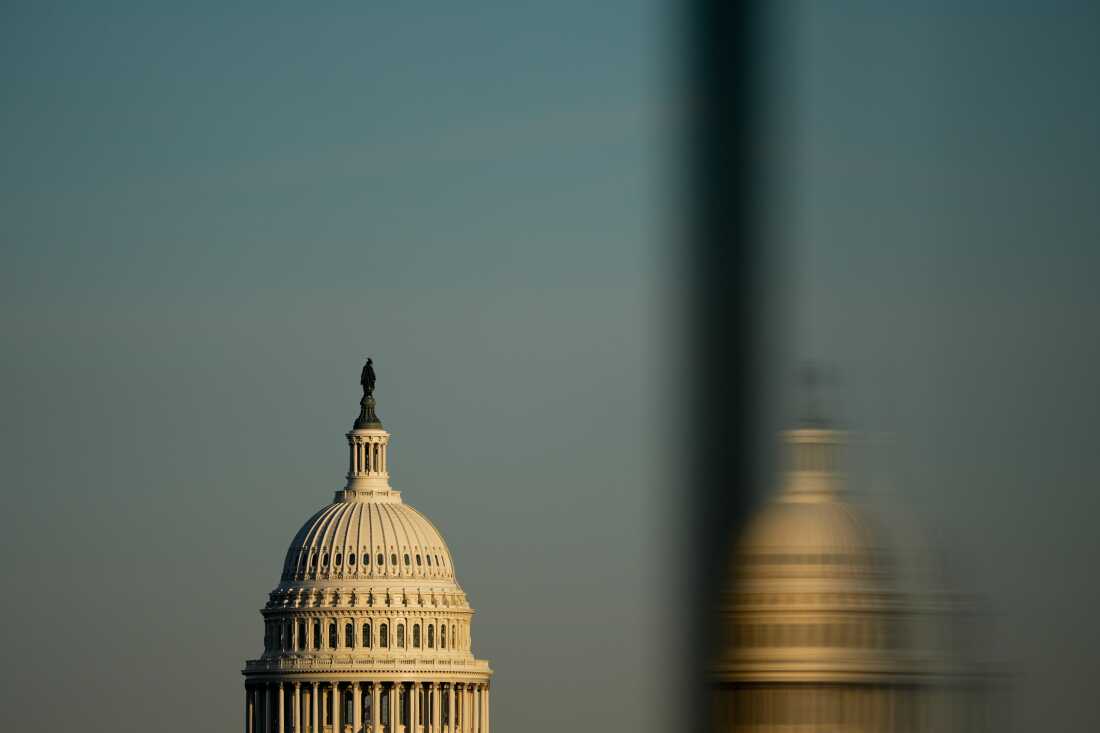 The Capitol is seen from the base of the Washington Monument onTuesday, Dec. 16, 2025, in Washington.