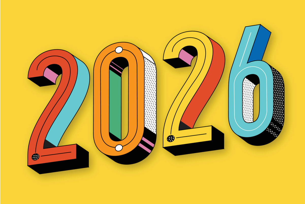 The year 2026 is shown against a bright yellow background.