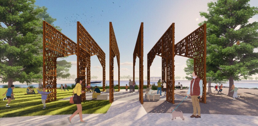 Rendering of the DuSable Park Pavilion