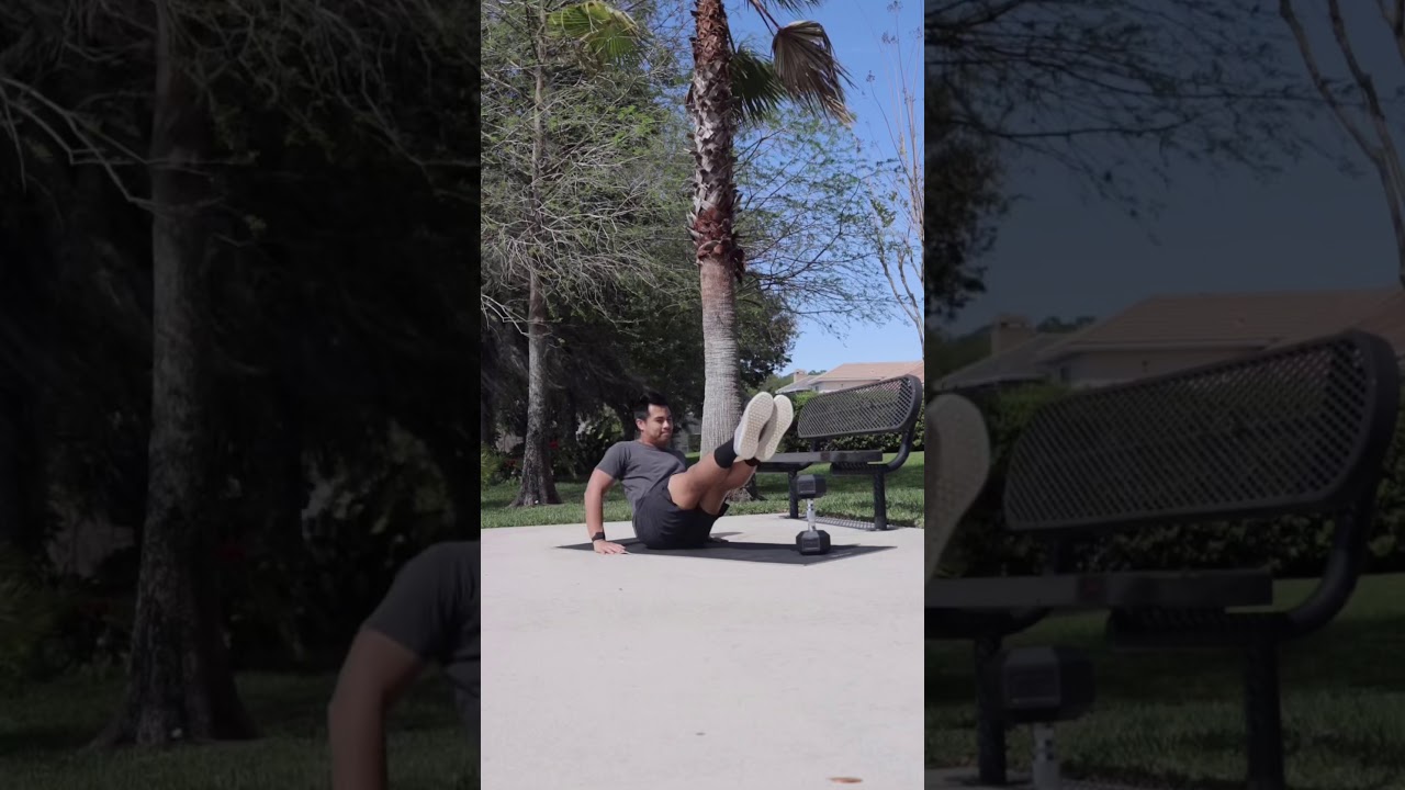 Leg Lifts Over Dumbbell - YouTube