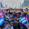 Cubans attend a rally in Havana, Saturday, in solidarity with Venezuela after the U.S. captured President Nicolás Maduro and brought him to New York.