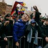 Protesters express their anger toward ousted Venezuelan leader Nicolás Maduro and fly the Venezuelan flag outside the Daniel Patrick Moynihan United States Courthouse in New York City on Monday.