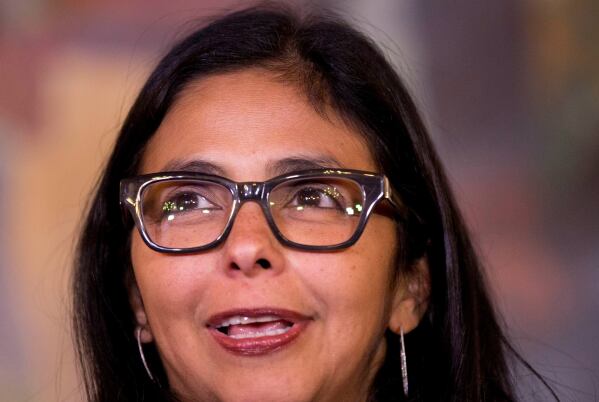Venezuela's Foreign Relations Minister Delcy Rodriguez gives a news conference after a private meeting with U.S. Chargé d'Affaires Lee McClenny in Caracas, Venezuela, March 2, 2015. (AP Photo/Ariana Cubillos, File)