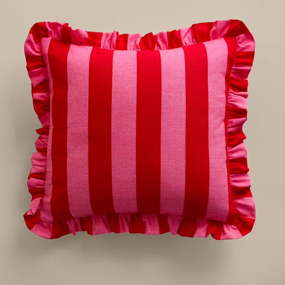 Pure Cotton Striped Frill Cushion
