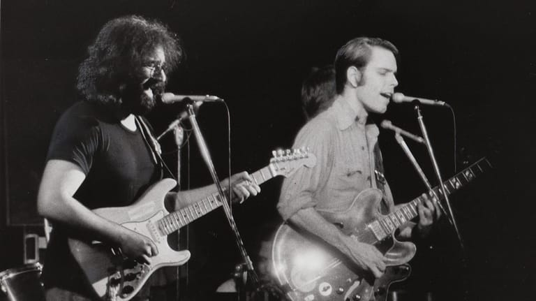 Jerry Garcia, left, and Bob Weir of the Grateful Dead,...