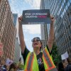 A demonstrator holds a sign during International Overdose Awareness Day on Aug. 28, 2024, in New York City.