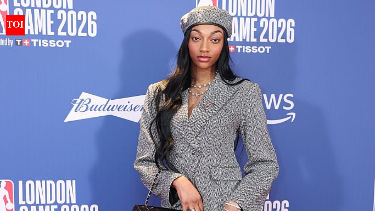 "Gorgeous sharp shooter" - WNBA star Angel Reese turns heads at NBA London Game 2026 with stunning gray-coded outfit | NBA News