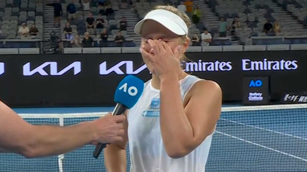 Maddison Inglis wipes away tears after outlasting best friend Kim Birrell in three-hour epic