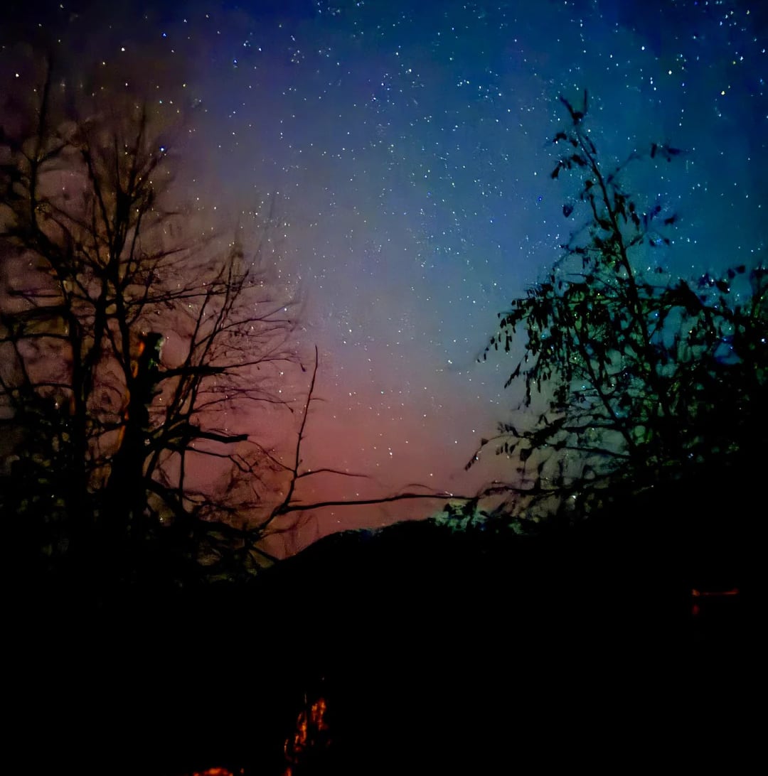 A colourful night sky.