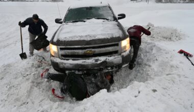 Record-breaking snow wallops Anchorage, closing schools early and wreaking havoc on the roads