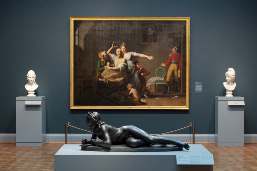 Installation view of French Neoclassical Paintings from The Horvitz Collection at the Art Institute of Chicago, 2024.