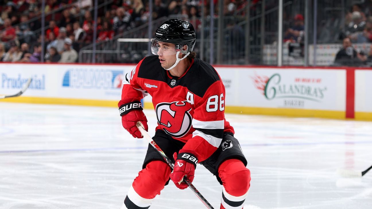 Devils center Jack Hughes exits game early with injury
