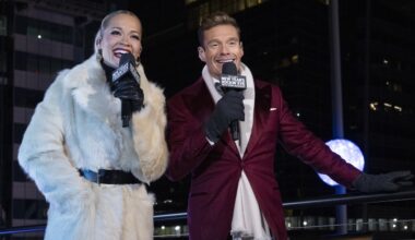 Rita Ora and Ryan Seacrest on New Year’s Eve 2025