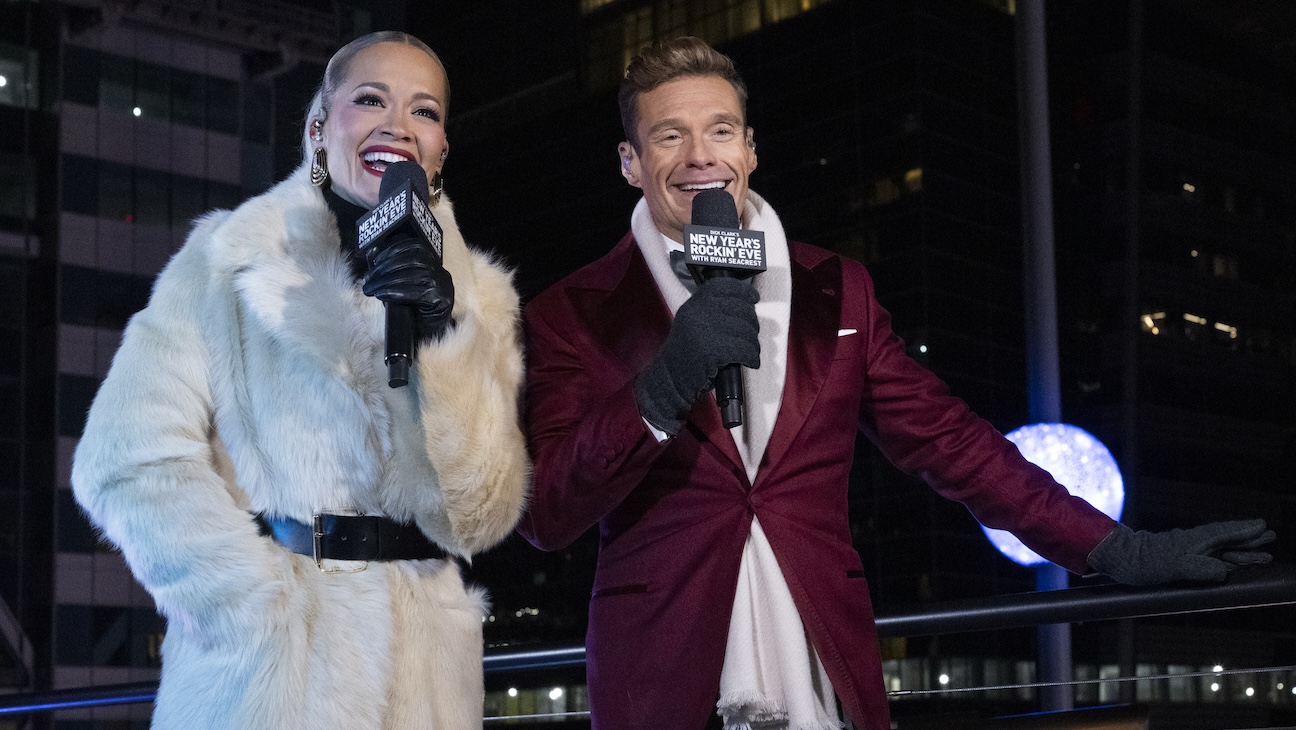 Rita Ora and Ryan Seacrest on New Year’s Eve 2025