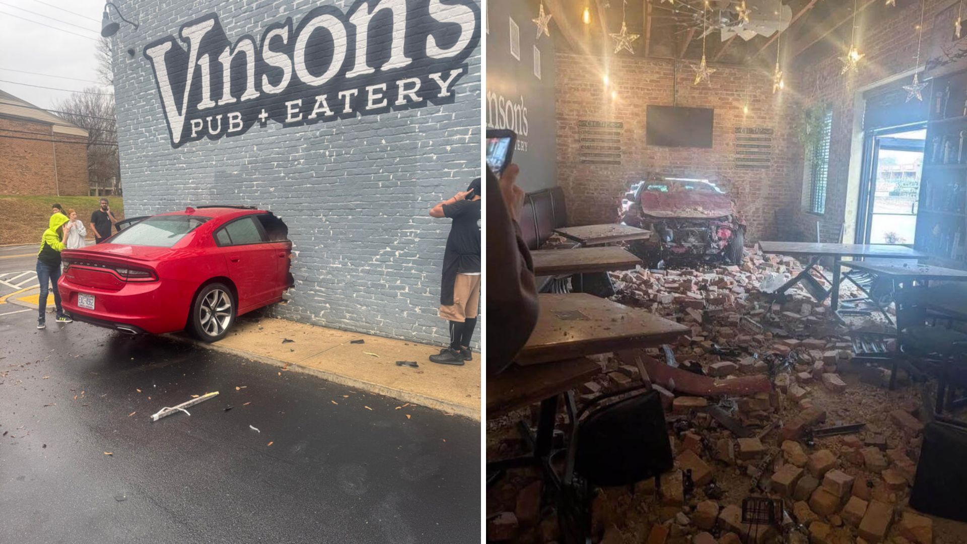 A driver crashed into Vinson's Pub and Restaurant in Clayton on Jan. 3, 2026.