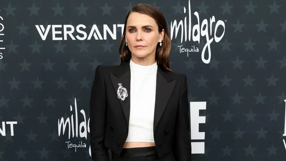 Nominated for “The Diplomat,” Keri Russell offered a standout example of the ceremony’s women's tux trend. - Monica Schipper/Getty Images