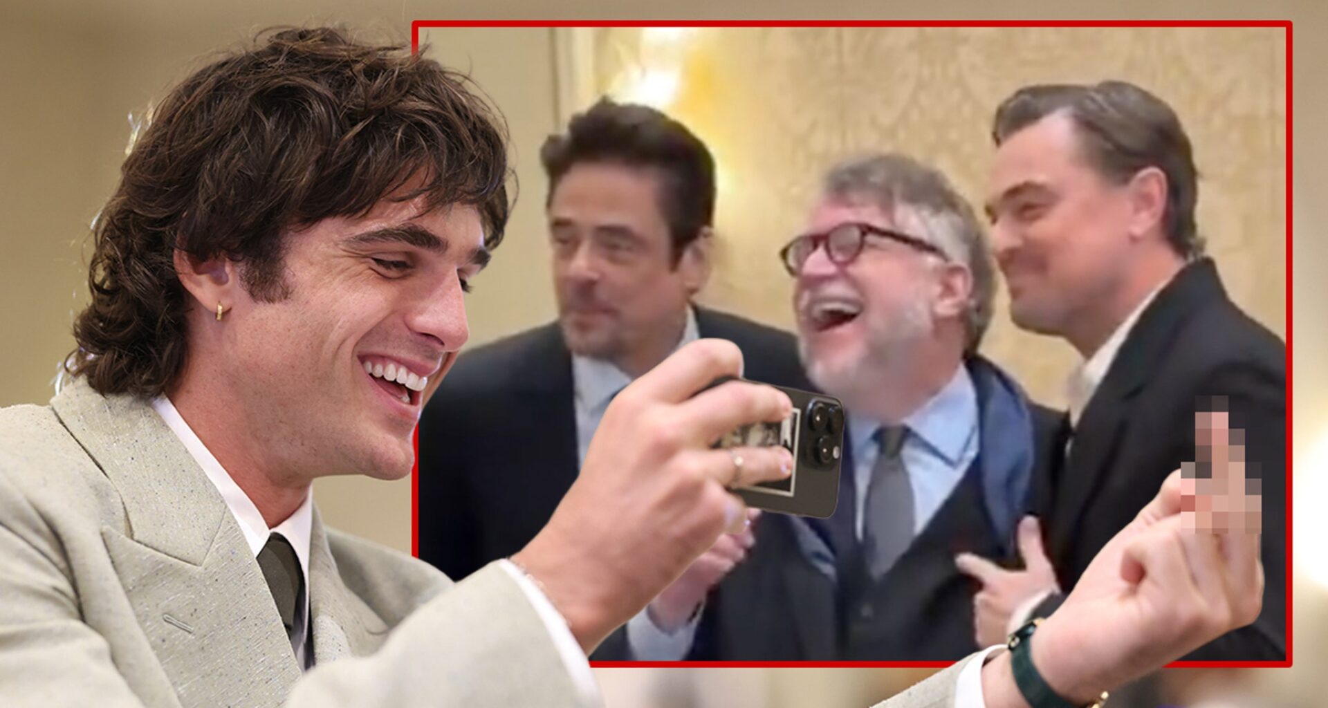 Jacob Elordi Flips Off Leonardo DiCaprio, Guillermo del Toro, Benicio Del Toro
