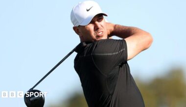 US golfer Brooks Koepka during the first round of the Farmers Insurance Open 2026 at Torrey Pines South Course on January 29, 2026.