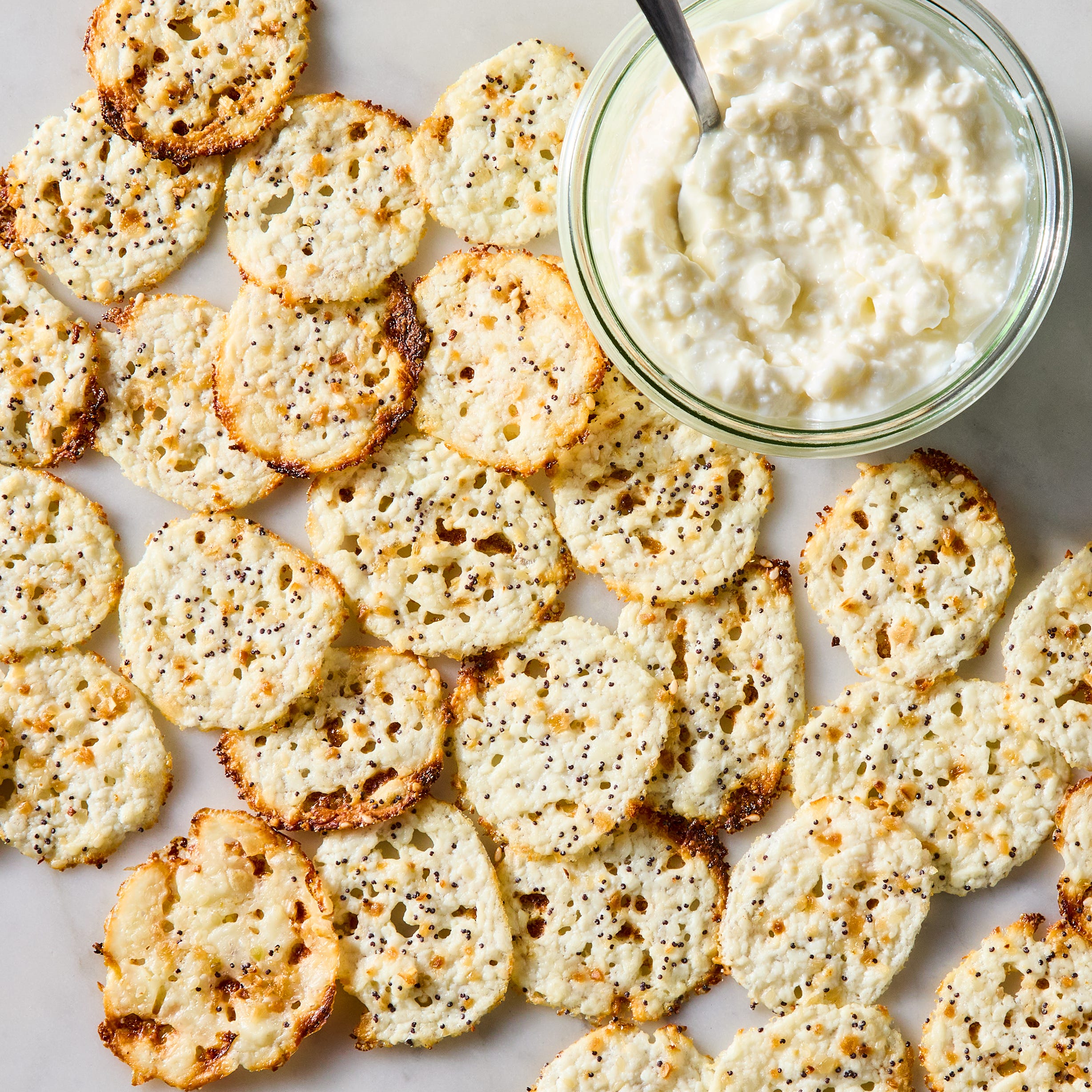 crispy cottage cheese chips