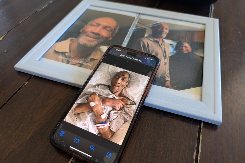 Pictures of Morris Wilson on table. 