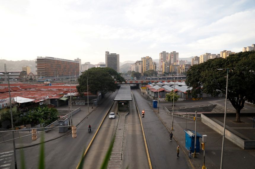 An empty street in Caracas, Venezuela, after Nicolas Maduro was taken by the US on January 3, 2026.