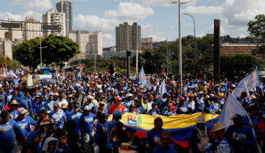 March demanding the release of Nicolas Maduro and his wife Cilia Flores, in Caracas