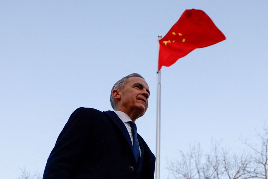 Canada's Prime Minister Mark Carney walks at Ritan Park, during the first visit by a Canadian prime minister to China since 2017, in Beijing, China, on January 16, 2026.