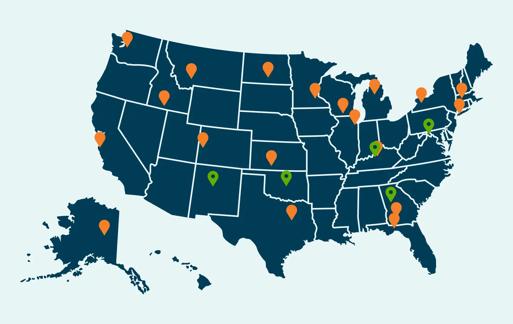 A map of the United States.