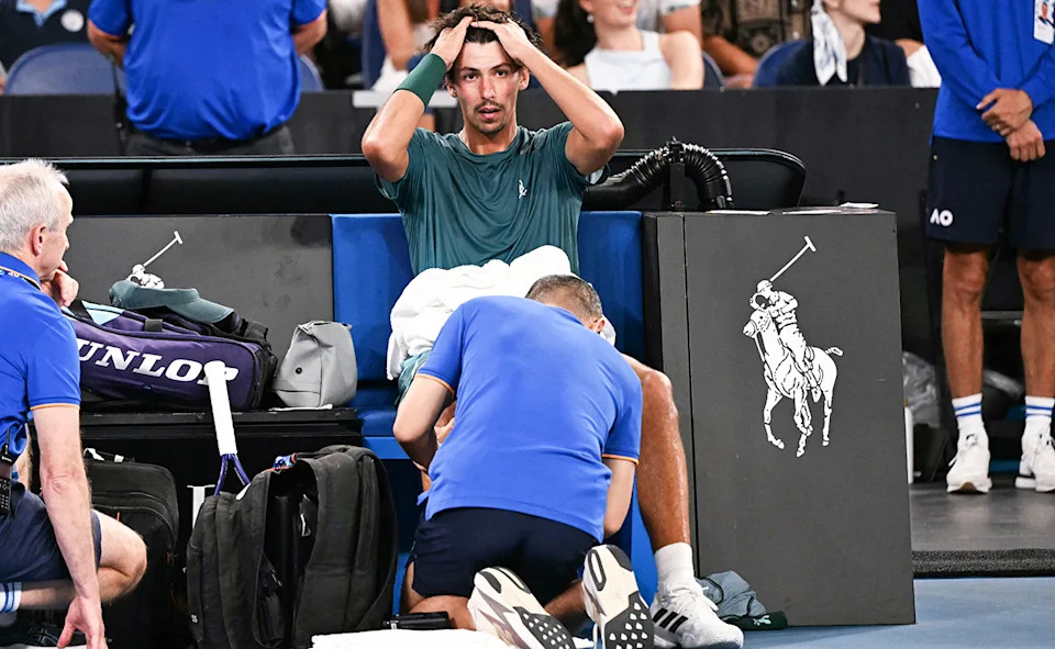 Alexei Popyrin during his loss at the Australian Open.