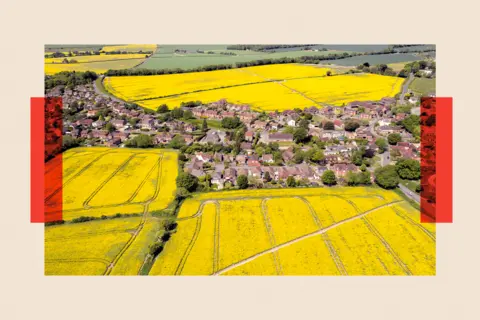 Getty Images A aerial view of the Hampshire village of Clanfied 