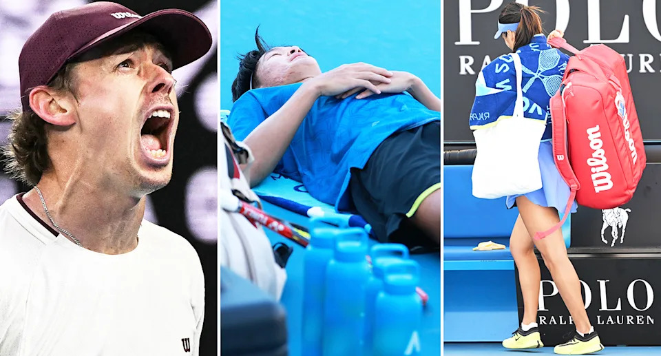 Alex de Minaur, Michael Zheng and Emma Raducanu at the Australian Open.