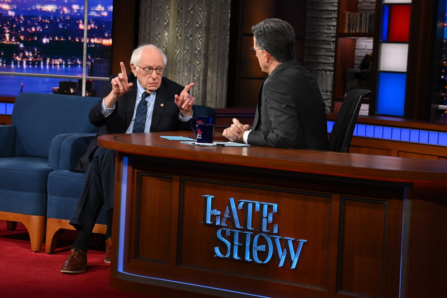 Senator  Bernie Sanders appeared on "The Late Show with Stephen Colbert" Tuesday night.