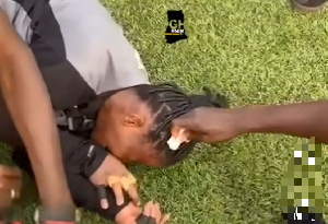 Referee Lovia Boadiwaa Duodo was reportedly beaten by angry fans