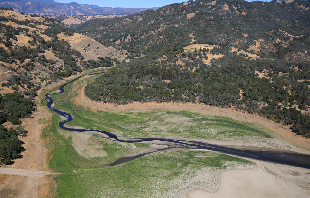 The east fork of the Russian River cuts a narrow...