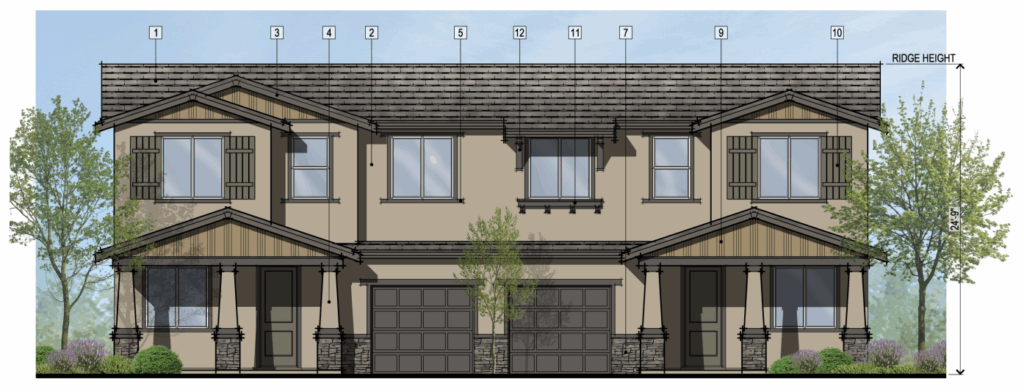 511 Cozy Drive Same Semi-Detached Housing Design, image by SDG Architects
