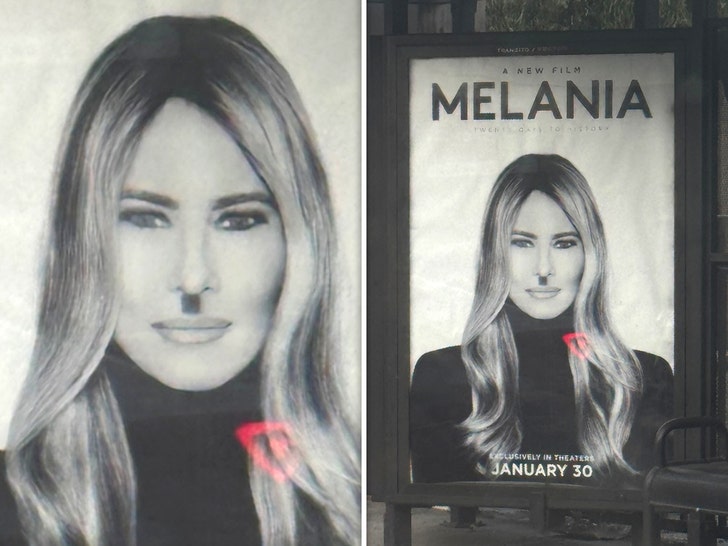 melania trump poster in west hollywood hitler style bg 3