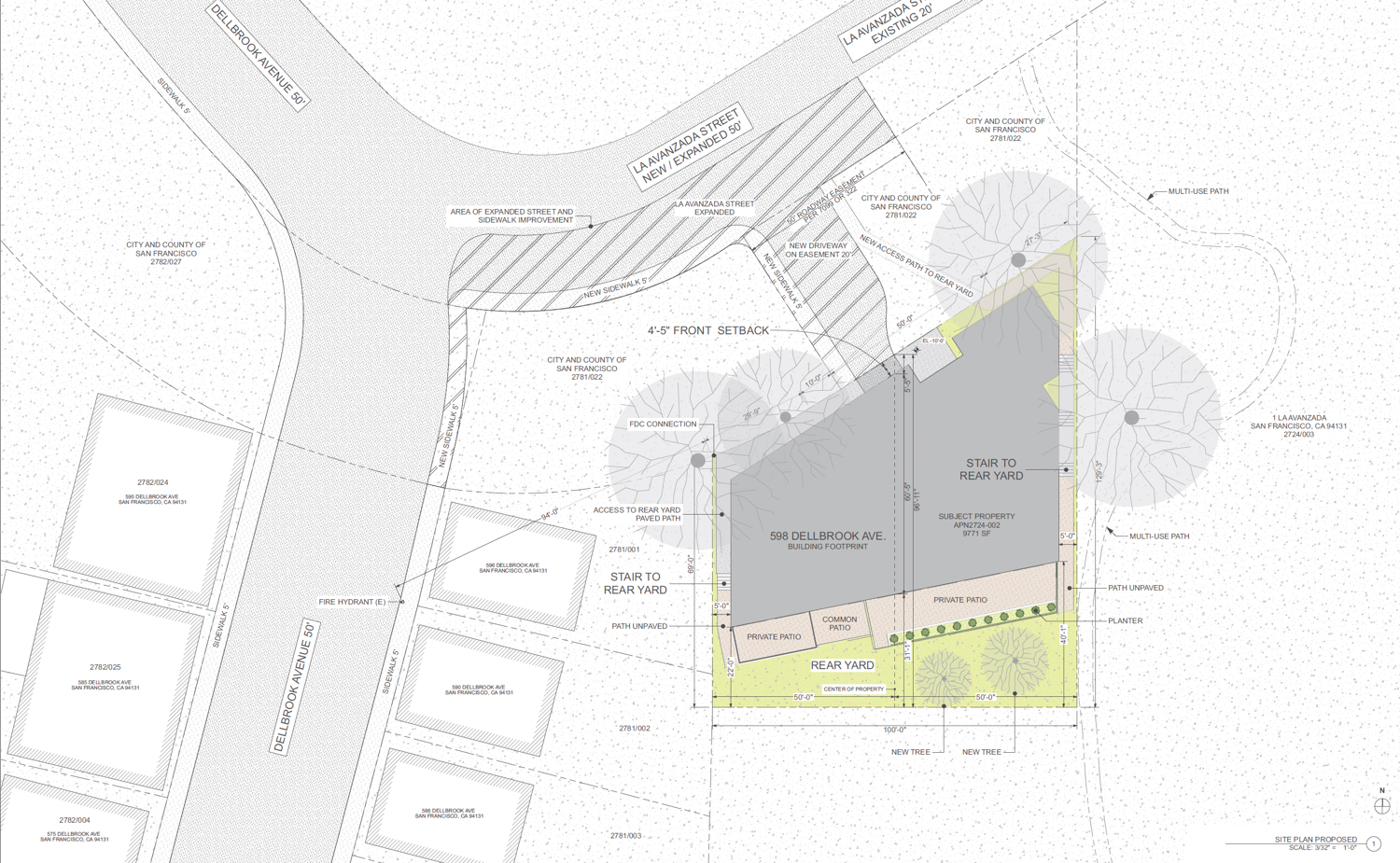 598 Dellbrook Avenue site map, illustration by RG Architecture