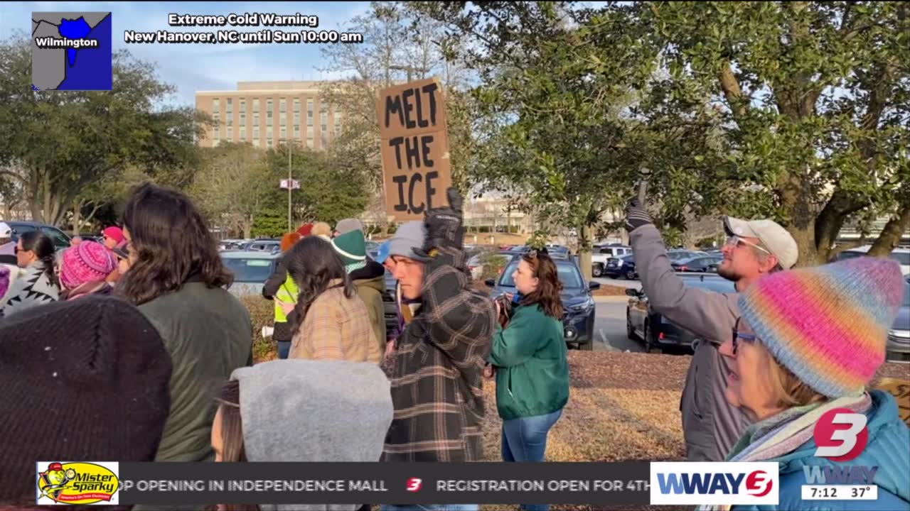 ICE protest took place just outside Novant Health New Hanover Regional Medical Center