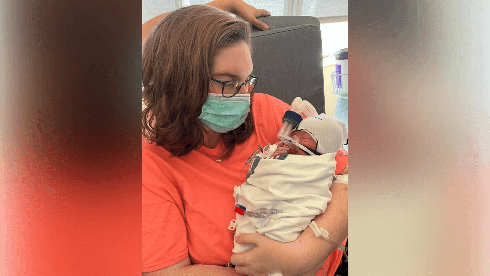 JAN. 1, 2026 - Mission Hospital’s first baby, Jonah Thomas Roberts and his mother{ }Shannon Jeffords of Marshall. (Photo credit: Mission Health)