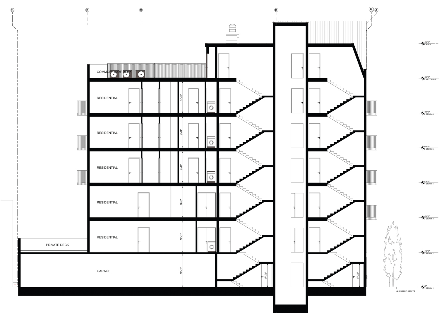 668 Guerrero Street cross-section, illustration by RG Architecture