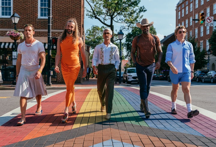 From left: Antoni Porowski, Jonathan Van Ness, Tan France, Karamo Brown and Jeremiah Brent in a new episode of "Queer Eye," which returns to Netflix for its 10th and final season Wednesday.