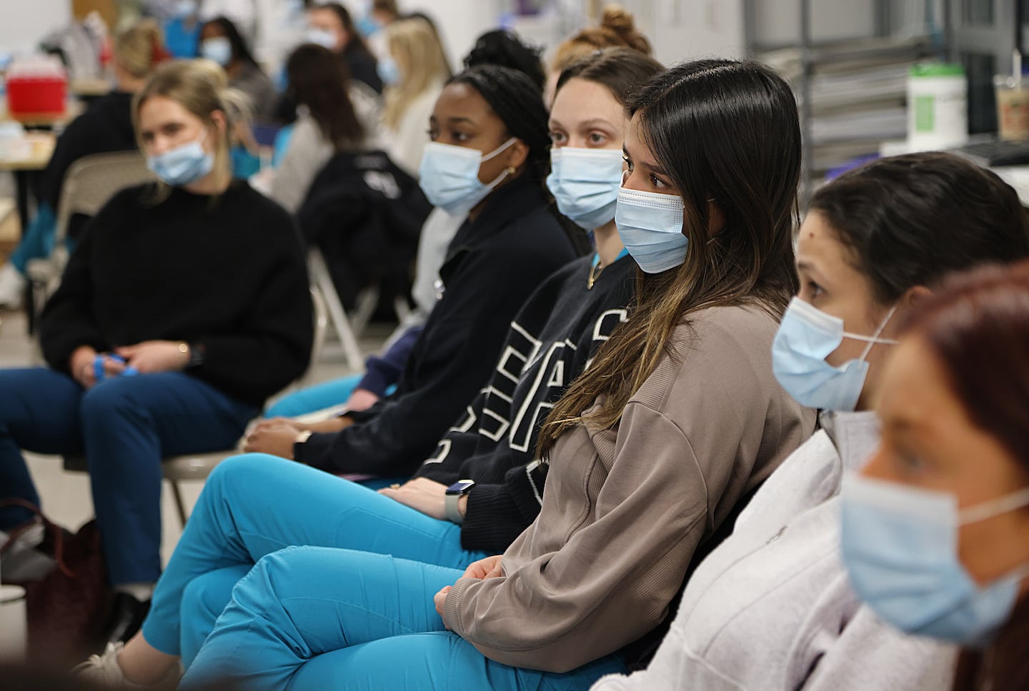 At MGH Institute of Health Professions, nursing students gathered for class. 