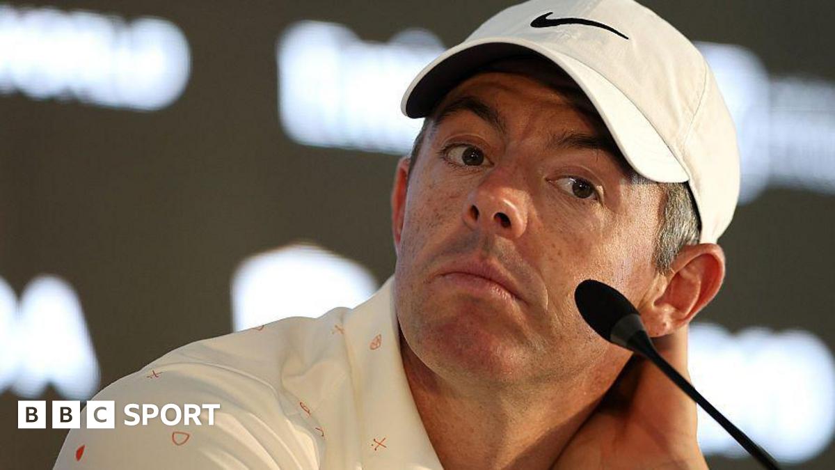 Rory McIlroy at a news conference prior to the Hero Dubai Desert Classic at Emirates Golf Club in January 2026